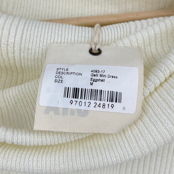 SER.O.YA | NWT Galli Mini Dress in Eggshell Ivory Folded Off Shoulder Knit M - Picture 6 of 12